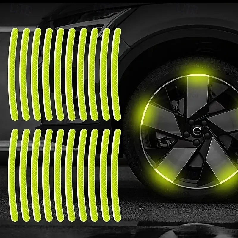 20 db fényvisszaverő keréktárcsa matrica – sötétben világító biztonsági matricák autókra, motorkerékpárokra &kerékpárok 2026 - $9.99 –P9