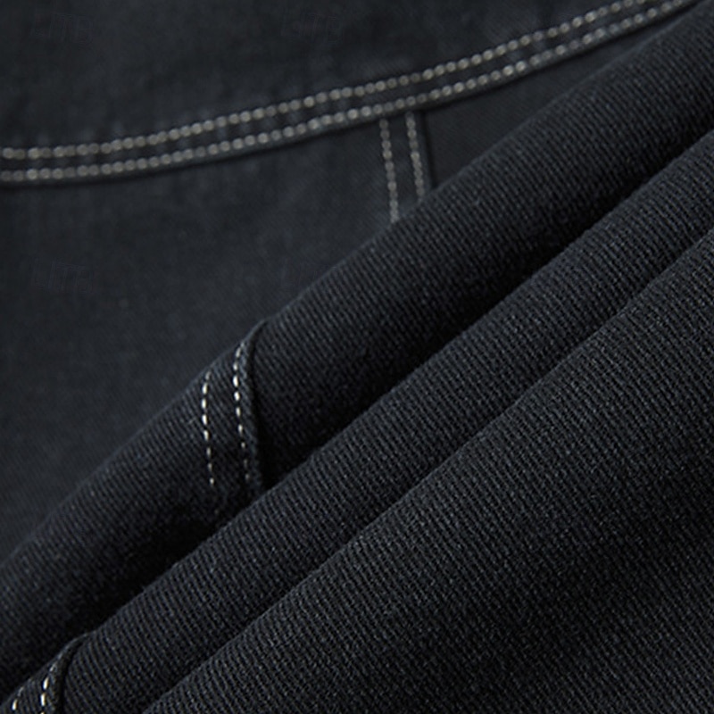 Męskie Kurtka zimowa Kurtka polarowa Jeansowa kurtka Urlop Codzienny Keep Warm Kieszeń Polar Jesień Zima Równina Moda Moda miejska Klapa Regularny Czarny Niebieski Ciemnoszary Kurtki 2025 - $66.99 –P12