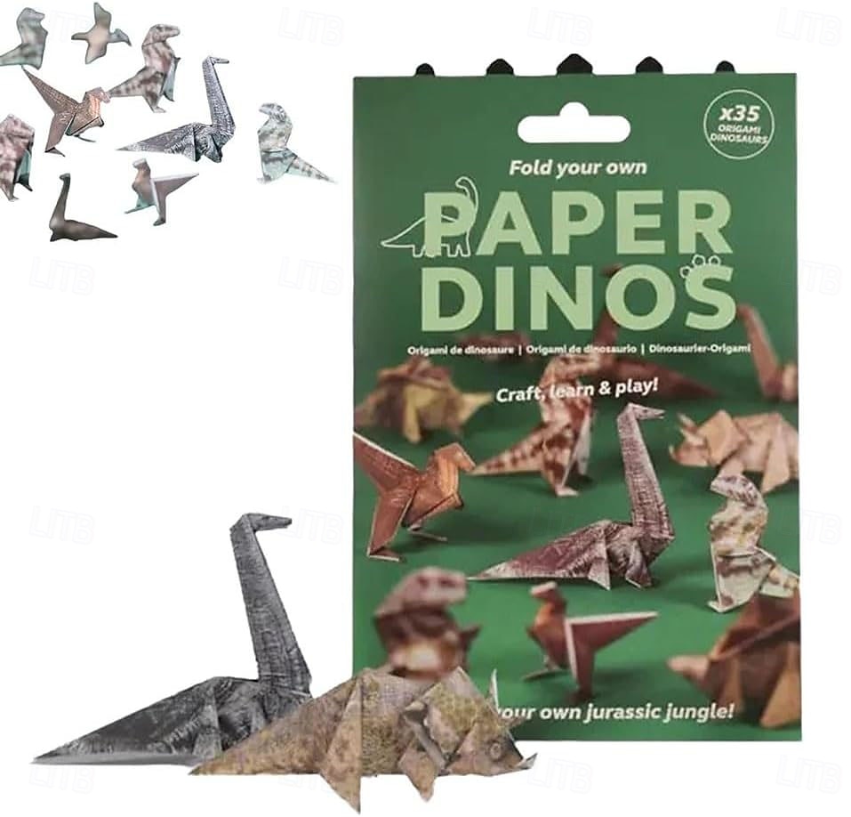 Gatos de papel de bricolaje, kit de manualidades de origami de papel de gato/perro/dinosaurio 3D de 50 hojas con instrucciones, decoración de escritorio de animales de bricolaje, divertidos kits de 2025 - $16.49 –P6