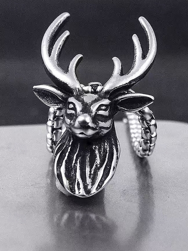 Collier tête de cerf en alliage pour homme - Collier pendentif bois de cerf vintage, parfait pour le style extérieur et comme cadeau de Noël de 2025 ? $7.99 –P6