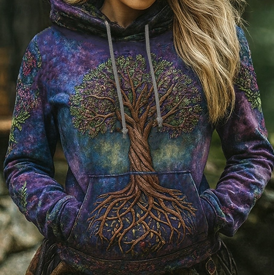 Felpa con cappuccio vintage boho 3D stampata da donna felpa con cappuccio patchwork felpa con zip floreale vichingo felpa a pullover casual a maniche lunghe con cappuccio street patchwork stampa del 2026 a $28.99 –P3