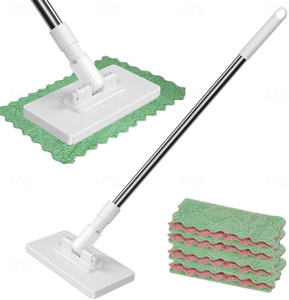 Disposable Dust Mop with 4 Reusable Cloths 39" Long Handle Wet and Dry Mopping Sweeper Stick with Locking Head & Sweeping Cloths for Multi Surface Floor Cleaning 2025 - $12.99 –P1