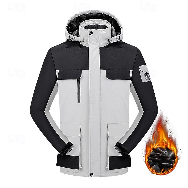 Homens Jaqueta Softshell Jaqueta de Trilha Casaco de lã Inverno Ao ar livre Térmico / Quente Prova-de-Água Blusas Cinzento Escuro Preto Branco Verde Tropa Laranja de 2025 por $70.99 –P7