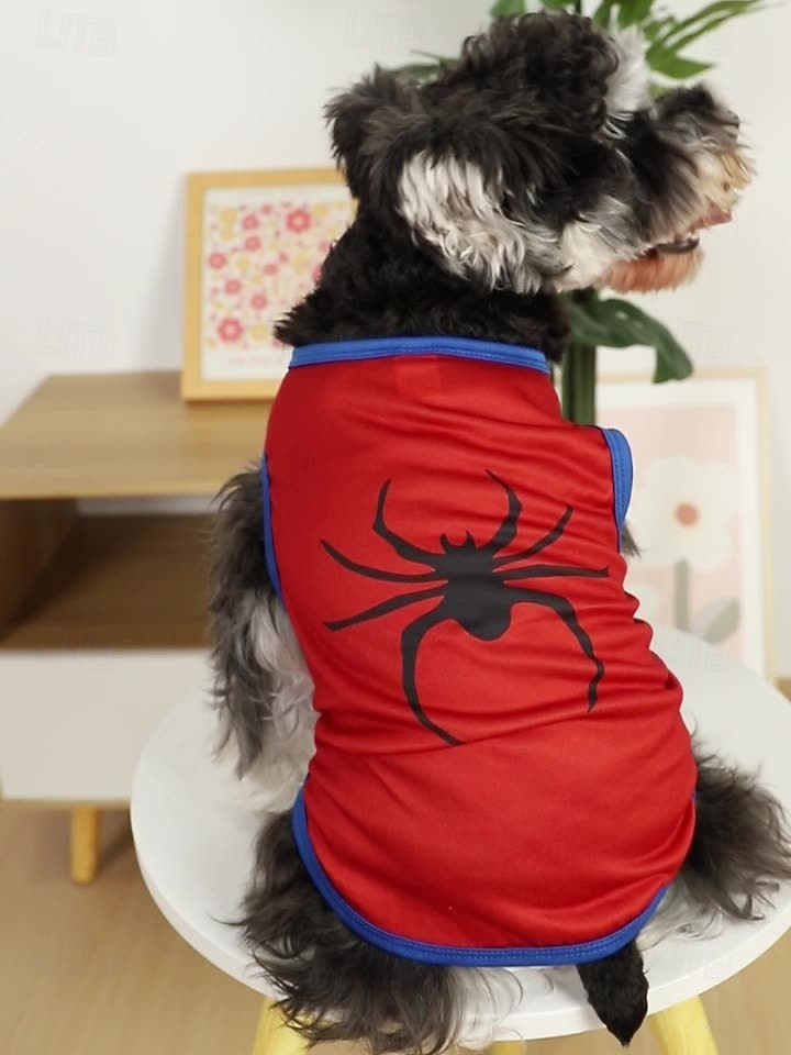 1 Stück Halloween-Spinnen-Haustierwesten | Polyester | atmungsaktiv, flohsicher | Hunde- und Katzenhemden | drinnen/draußen | Hoodie-Stil 2025 - $12.49 –P1