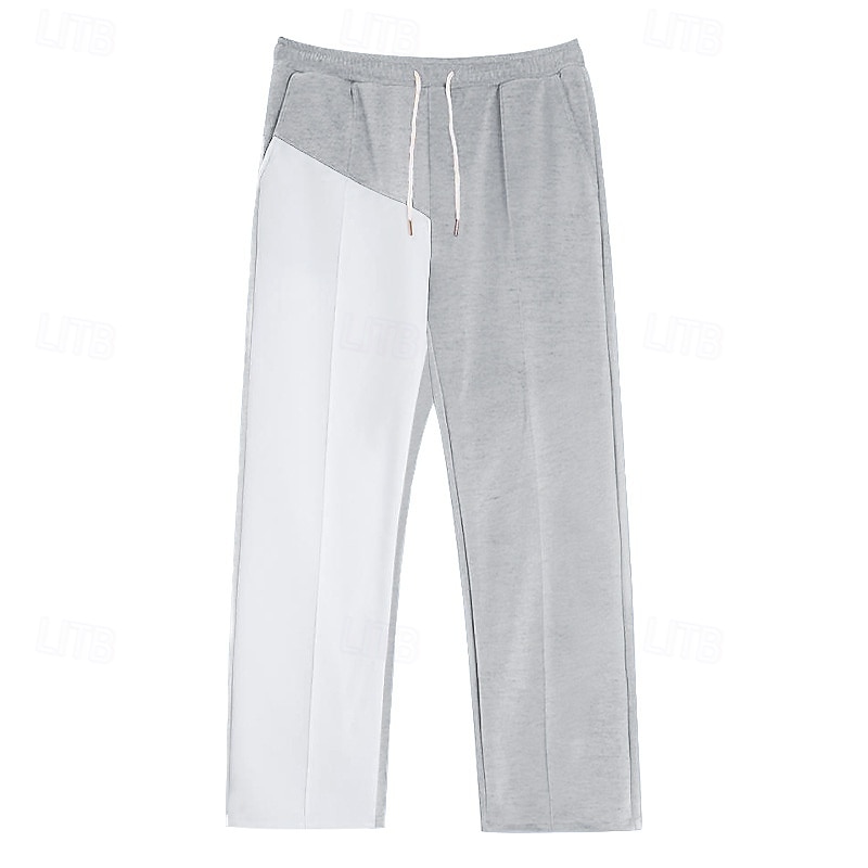 Herren Jogginghose Jogginghose mit weitem Bein Hose Baggy-Hosen Kordelzug Elastischer Bund Gerader Schnitt Farbblock Atmungsaktiv Volle Länge Outdoor Lässig Täglich Mode Streetwear Schwarz Rote 2025 - $18.99 –P5