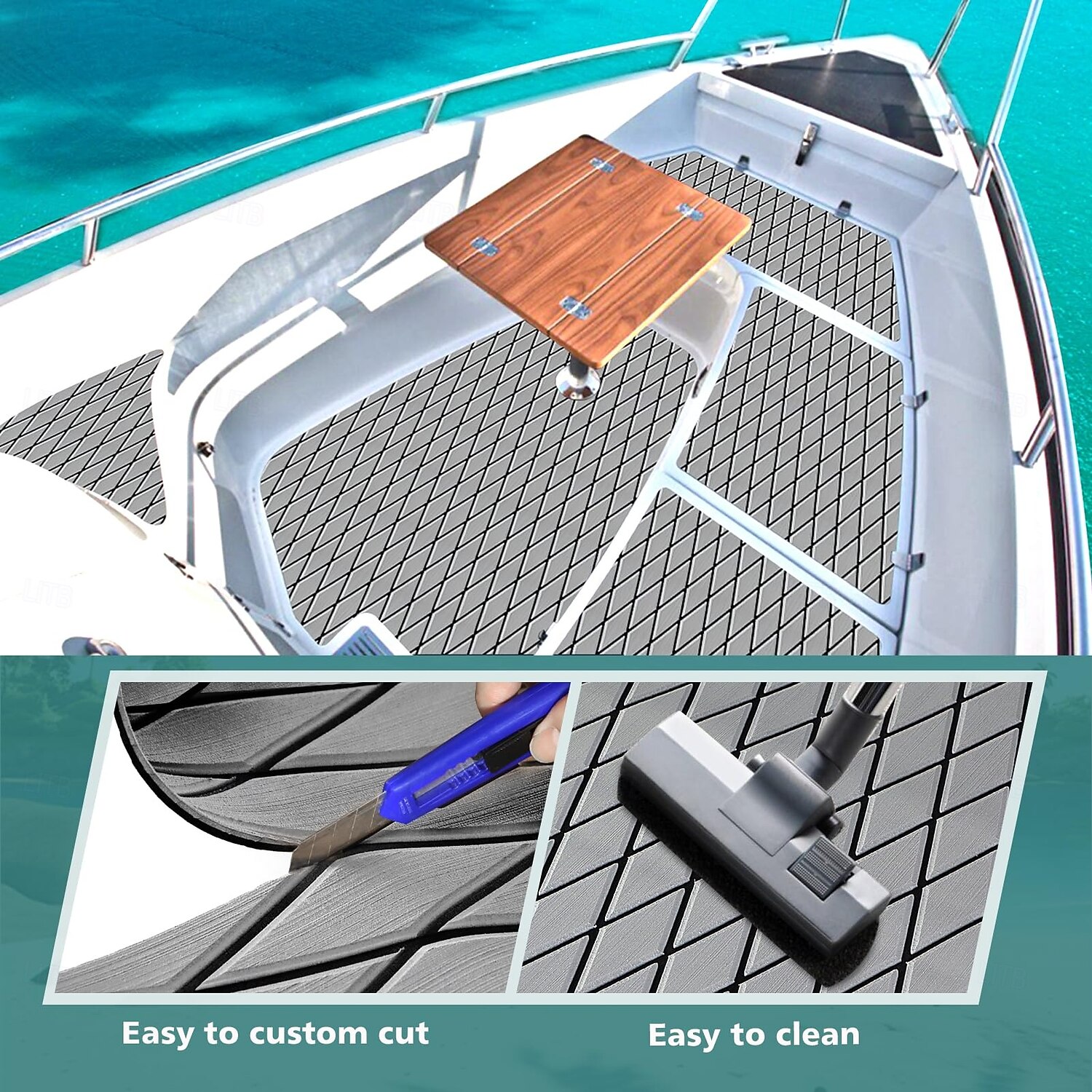 Korkealaatuinen eva-vaahtomuovivenepohja - UV-suojattu, liukumaton, likaa hylkivä, helppo puhdistaa ja asentaa, sopii täydellisesti kaikentyyppisiin veneisiin, veneen lattian suojaus, teksturoitu 2026 - $23.99 –P13