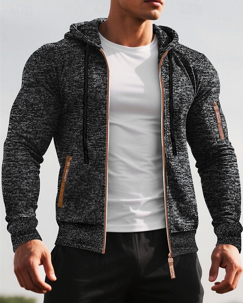 Herren Freizeitjacke Pullover Mantel Urlaub Täglich Warm Tasche Herbst Winter Einfach Mode Klassisch Mit Kapuze Regulär Schwarz Marineblau Blau Dunkelgray Jacken 2025 - $19.49 –P1