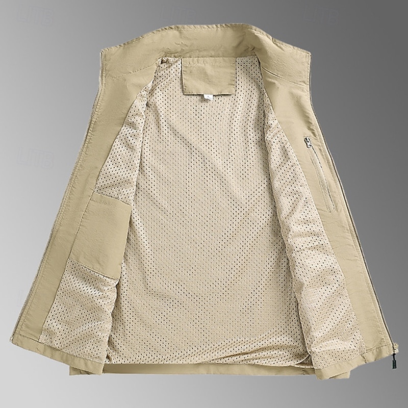 Ανδρικά Veste Gilet Γιλέκο ψαρέματος ΕΞΩΤΕΡΙΚΟΥ ΧΩΡΟΥ Καθημερινά Μοντέρνα Καθημερινό Άνοιξη Φθινόπωρο Κουμπώσου Τσέπη Νάιλον Άνετο Σκέτο Φερμουάρ Όρθιος Γιακάς Κανονικό Μαύρο Λευκό Χακί Πράσινο Χακί 2026 - $34.99 –P2