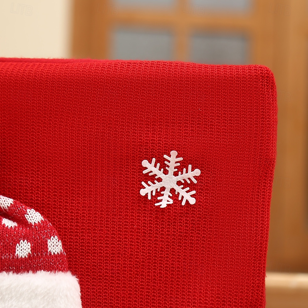 huse de scaun de Crăciun, huse de scaun din pluș 3D cu Moș Crăciun, huse de scaun din material textil cu desene animate festive pentru masa de sufragerie și decorarea casei de sărbători 2025 - $13.99 –P3