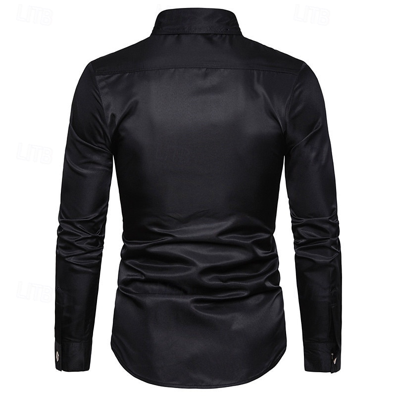 Hombre Camisa Camisa de verano Camisa casual Abotonar la camisa Negro Vino Verde Ejército Manga Larga Plano Diseño Vacaciones Hawaiano Botones Ropa Mezcla de Algodón Moda Casual Cómodo 2026 - $35.99 –P4