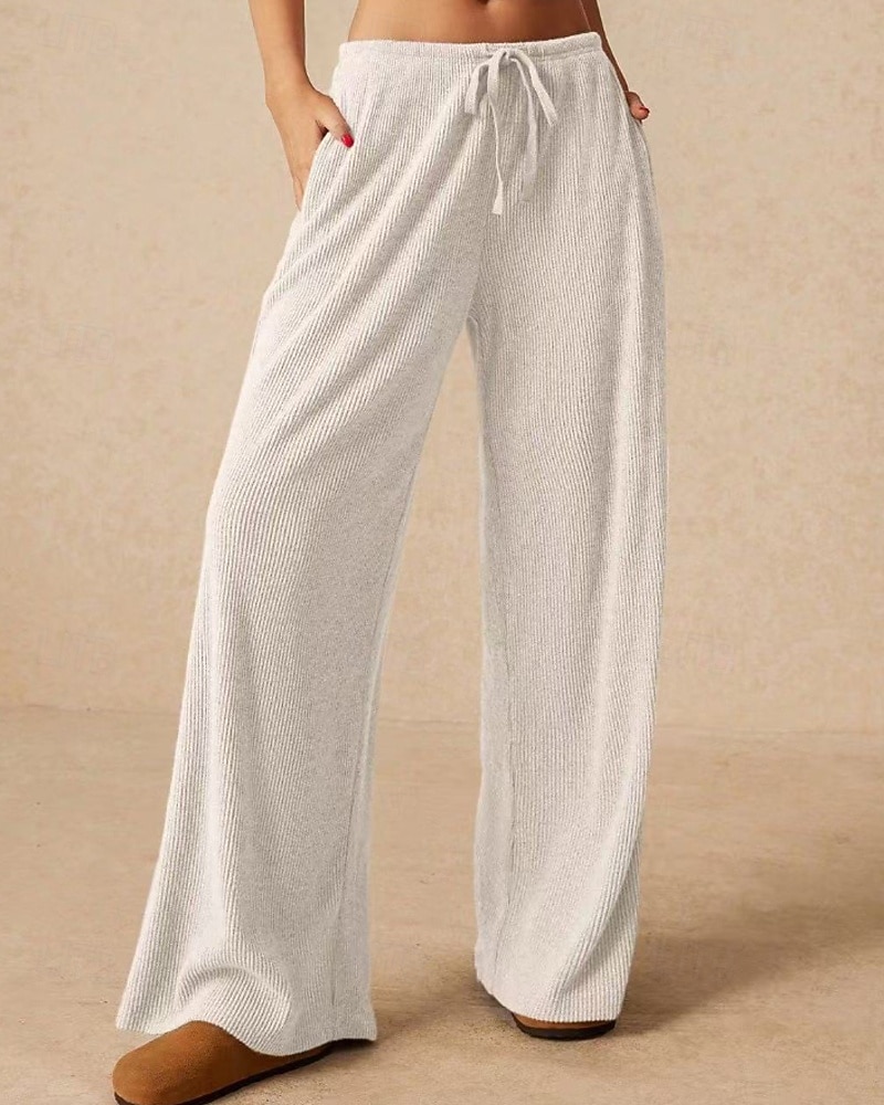 Per donna Culotte Gamba Larga Gamba larga Chinos Vacanza Vintage Streetwear Lunghezza intera Vita media Semplice Tasca Design con Coulisse Elastica Comodo Micro-elastico Alta elasticità All'aperto del 2025 a $18.99 –P9