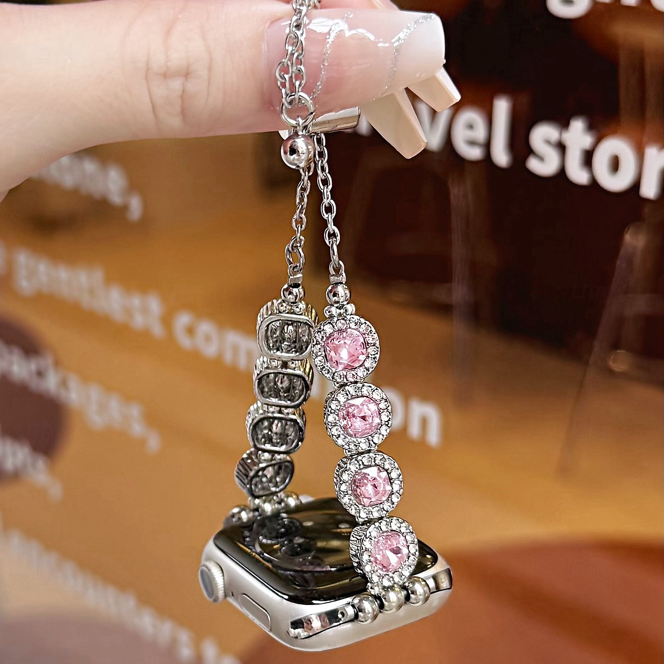 Pulseira de joias Compatível com Pulseira Apple Watch 38mm 40mm 41mm 42mm 44mm 45mm 49mm Feminino Purpurina Cristal Com Strass pulseira de substituição para iwatch Ultra 2 Series 9 8 7 SE 6 5 4 3 2 1 de 2026 por $17.99 –P2