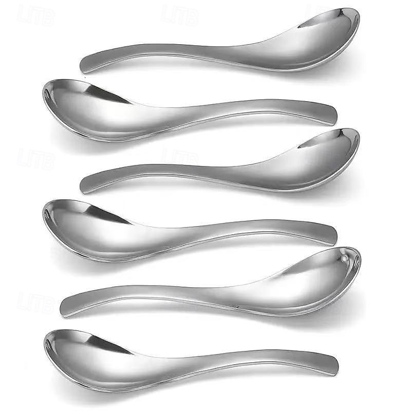 6 pcs Colheres de Sopa de Aço Inoxidável – Design Clássico Minimalista Lavável na Máquina de Lavar Louça Presente Perfeito para Feriados Dia dos Pais Dia das Mães Páscoa Aniversários Aniversários e de 2026 por $20.99 –P1