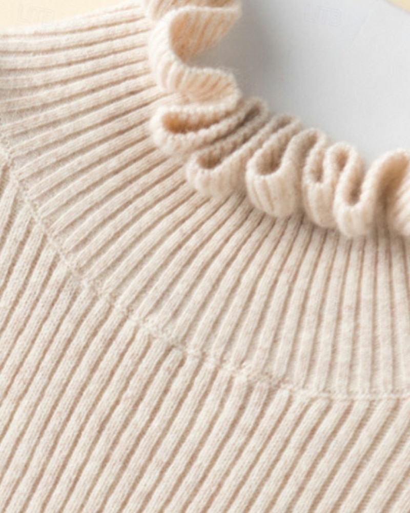 Pentru femei Pulover Plover Șic Stradă Casual Culoare solidă Guler Pe Gât Tricotat Manșon Lung Topuri obișnuite Tricotat Zilnic Ieșire Sfârșit de săptămână Negru Alb Toamnă Iarnă 2025 - $25.99 –P10