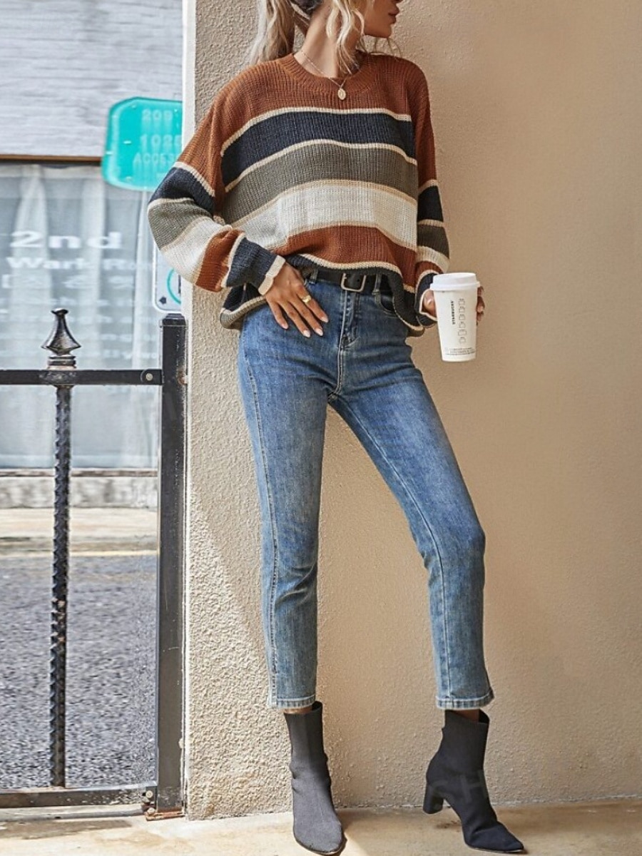 Women's Blouse Floral Stylish Casual Long Sleeve Crew Neck Regular Tops Daily Patchwork Sage Green Black Brown Apricot Spring Fall Winter 2025 - $36.99 –P5