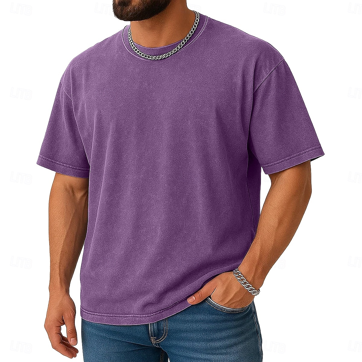 SoftFade™ Herren T-Shirt Kurzarm Rundhalsausschnitt Sommer Frühling Einfarbig Elegant Vintage Neutral Rundhalsausschnitt Verwaschen Einfarbig Lässig Zuhause Outdoor Schwarz Pink Königsblau Top Tee 2026 - $26.99 –P1