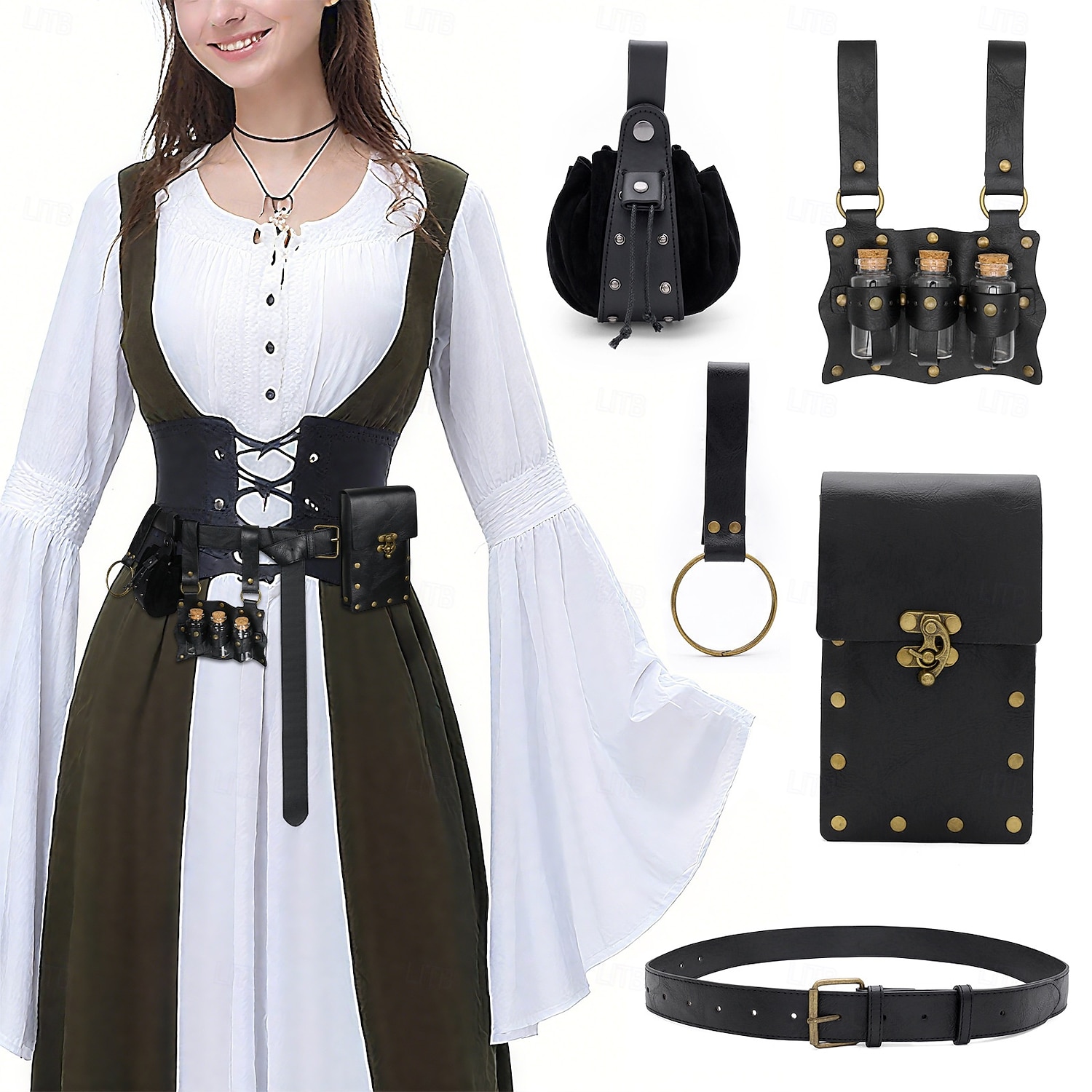Medieval Renaissance Waist Belt Warrior Viking Fancy Dress Unisex Viking Fantasy Halloween Carnival Performance LARP Ren Faire Adults Waist Belt 2026 - $48.99 –P11
