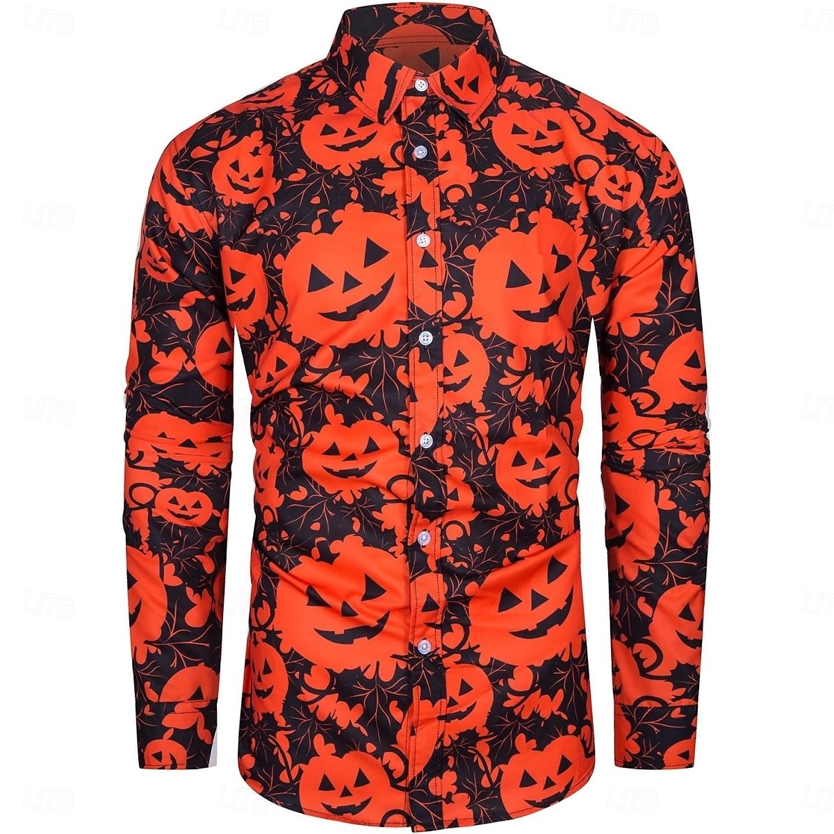 Halloween Pumpkin Blouse / Shirt Button Down Shirt Print For Men's Adults' Halloween Carnival Masquerade 3D Print Party Halloween 2025 - $23.99 –P3