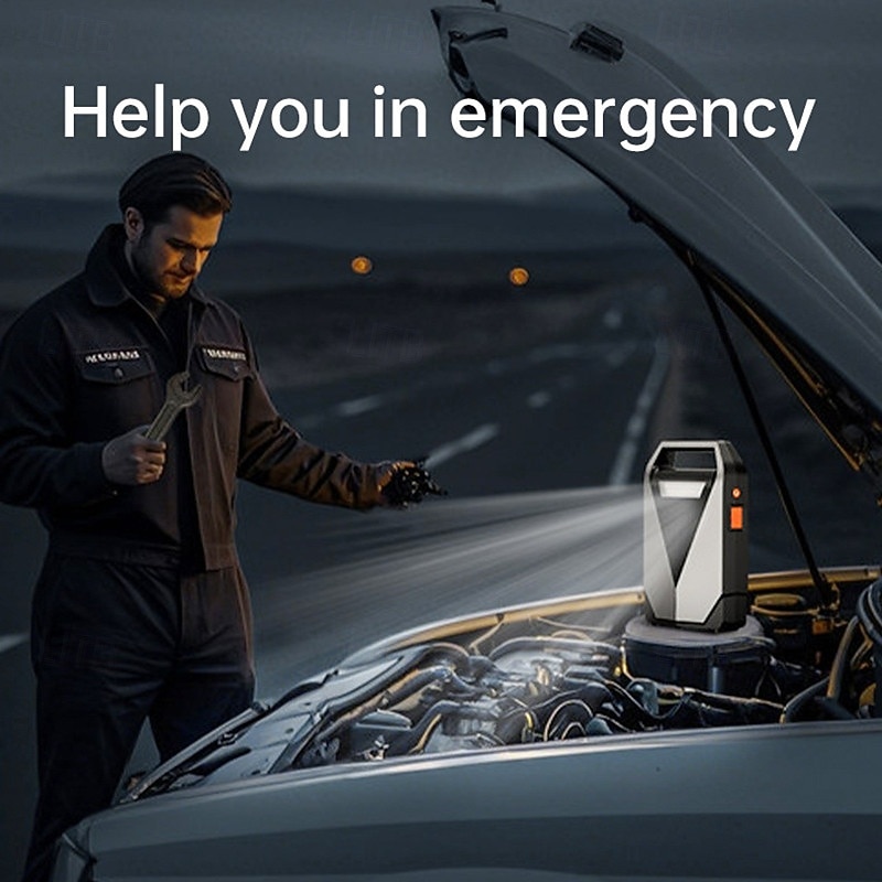 2026年 車用ジャンプスターター、オールインワン型インフレータブルポンプ、8000mAhポータブル充電器、自動始動装置、緊急用車バッテリースターター  コレクション – $134.99 –P8