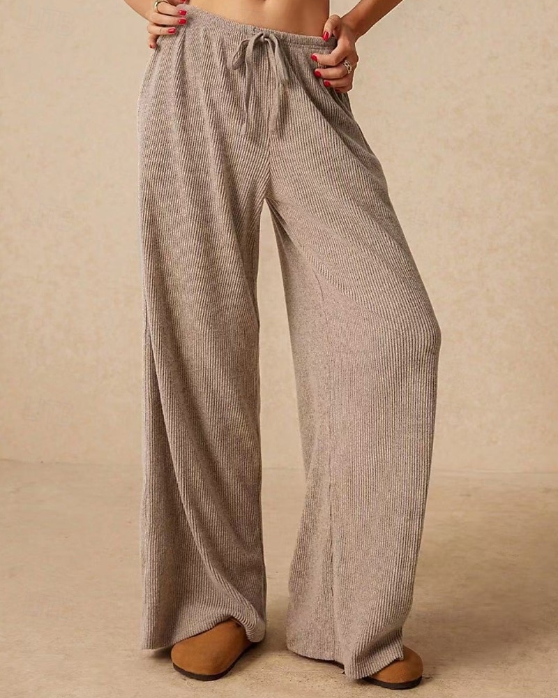 Per donna Culotte Gamba Larga Gamba larga Chinos Vacanza Vintage Streetwear Lunghezza intera Vita media Semplice Tasca Design con Coulisse Elastica Comodo Micro-elastico Alta elasticità All'aperto del 2025 a $18.99 –P4