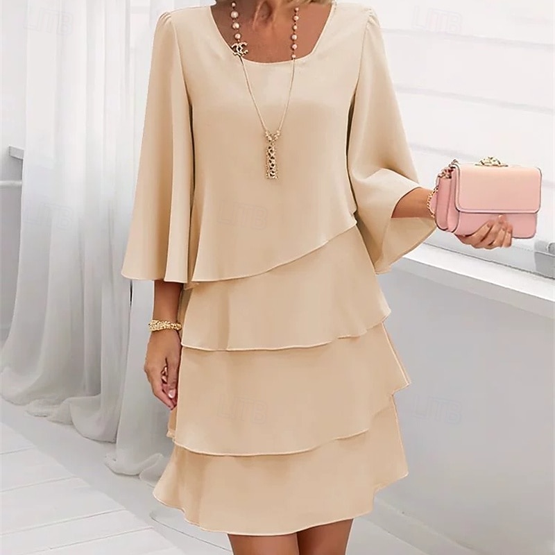 Damen Langes Kleid Maxikleid Partykleid Chiffon Chiffonkleid Elegant Mode Modern Outdoor Party Abendgesellschaft Normale Passform Einfach Kurzarm V Ausschnitt Rosa Rote Blau Beige Sommer Frühling 2025 - $24.99 –P5