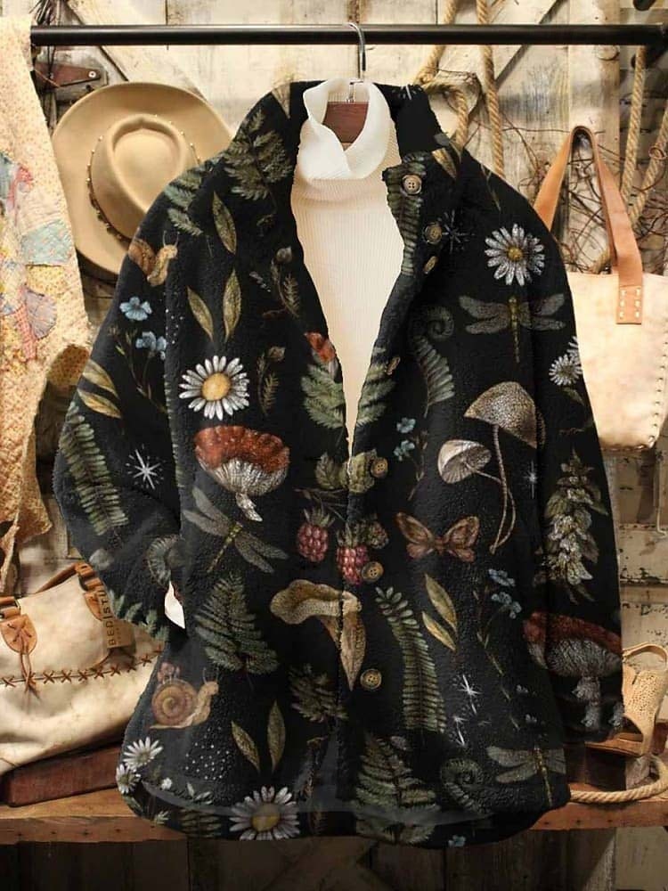 Damen Fleecejacke Freizeitjacke Bequem Atmungsaktiv Tasche Druck Lässig Blumen Urlaub Straße Lässig Alltagskleidung Reisverschluss Regulär Umlegekragen Lässiger Schnitt Langarm Oberbekleidung Schwarz 2026 - $43.99 –P4