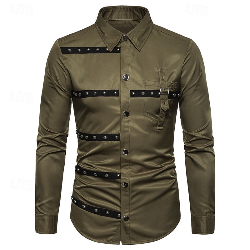 Hombre Camisa Camisa de verano Camisa casual Abotonar la camisa Negro Vino Verde Ejército Manga Larga Plano Diseño Vacaciones Hawaiano Botones Ropa Mezcla de Algodón Moda Casual Cómodo 2026 - $35.99 –P5
