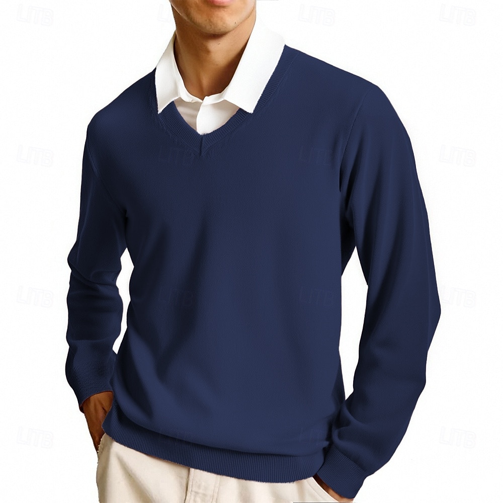Per uomo Maglione Maglione casual Maglione a maglia A Coste Maglia Top Regolari Lavorato a maglia Semplice Scollo a V Moda Casual Vacanza Abbigliamento quotidiano Abbigliamento Autunno Inverno del 2026 a $11.49 –P10