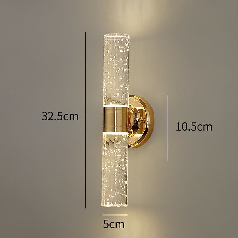 Modern LED Wall Lighting Gold Crystal Bathroom Vanity Light Fixture 2 Lights Bubble Crystal Wall Lamp Suitable for Hallway Bedroom Living Room 2026 - $107.99 –P5