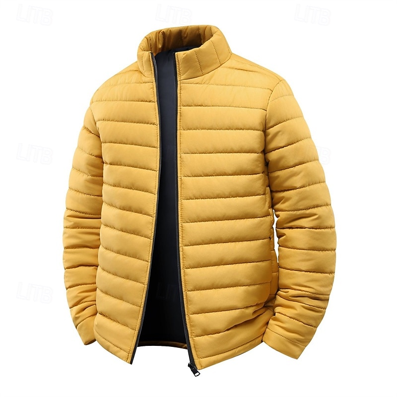 Per uomo Cappotto Invernale Giacca imbottita Tasca Poliestere Vacanza Abbigliamento quotidiano Data Regolare Moda Casual Confortevole Calore Termico Autunno Inverno Colore Solido / Tinta Unita Nero del 2026 a $39.99 –P1