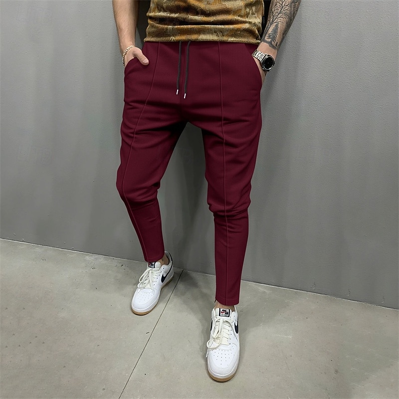Hombre Pantalones de Deporte Persona que practica jogging Pantalones Correa Bolsillo Cintura elástica Plano Comodidad Deporte Diario Moda Casual Caqui Claro Negro Microelástico 2026 - $20.99 –P4