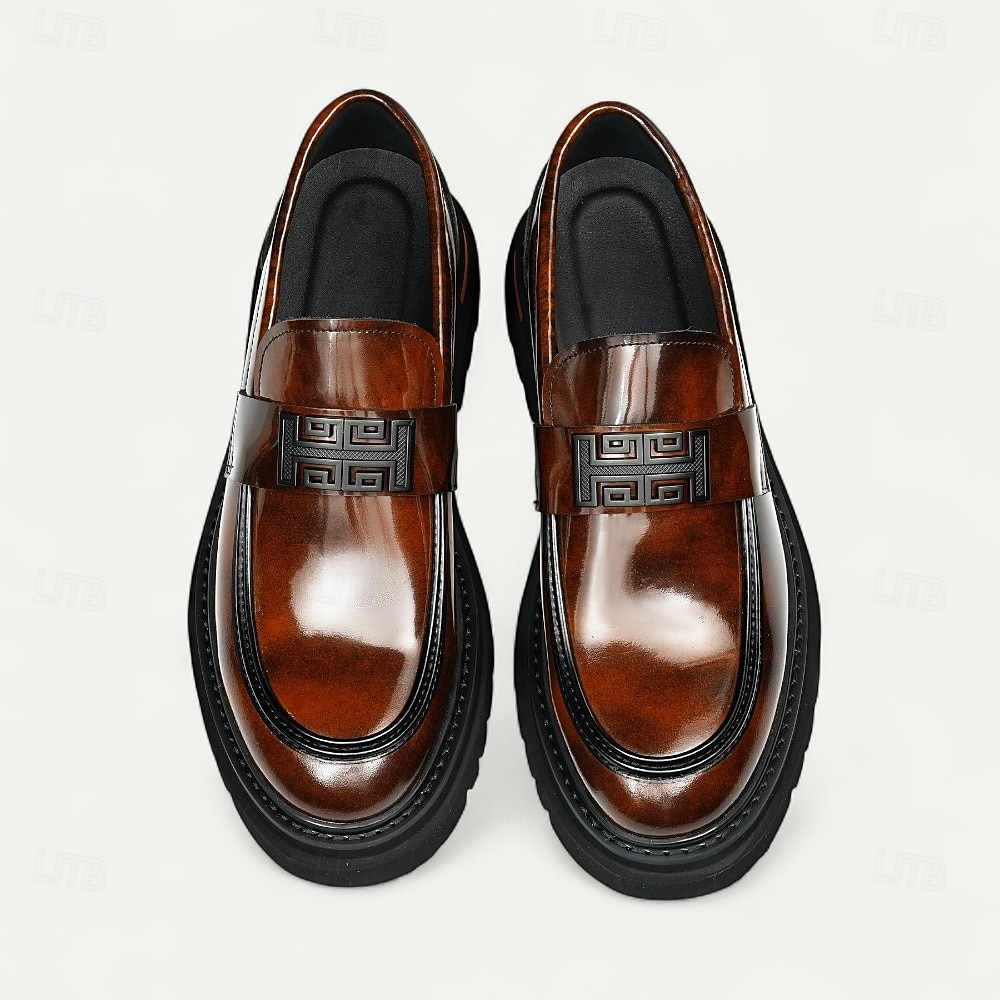 Мужские коричневые пенни-лоферы из натуральной кожи – элегантные туфли без застежек для офиса, свадеб и официальных мероприятий 2026 - $119.99 –P3
