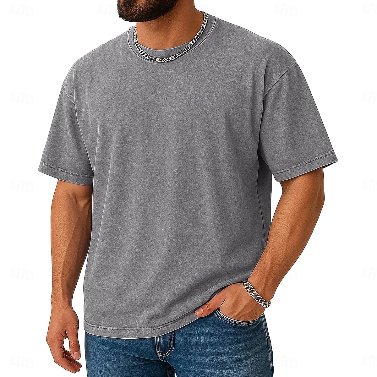 SoftFade™ Herren T-Shirt Kurzarm Rundhalsausschnitt Sommer Frühling Einfarbig Elegant Vintage Neutral Rundhalsausschnitt Verwaschen Einfarbig Lässig Zuhause Outdoor Schwarz Pink Königsblau Top Tee 2026 - $26.99 –P5