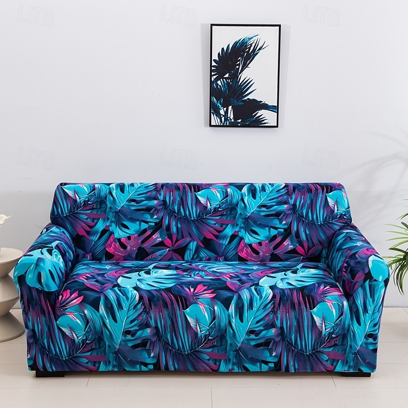 Capa elástica para sofá de 1 peça com estampa de plantas, capa horizontal para todas as estações para sofá de sala de estar de 1/2/3/4 lugares, capa protetora macia para sofá de 2026 por $32.99 –P13