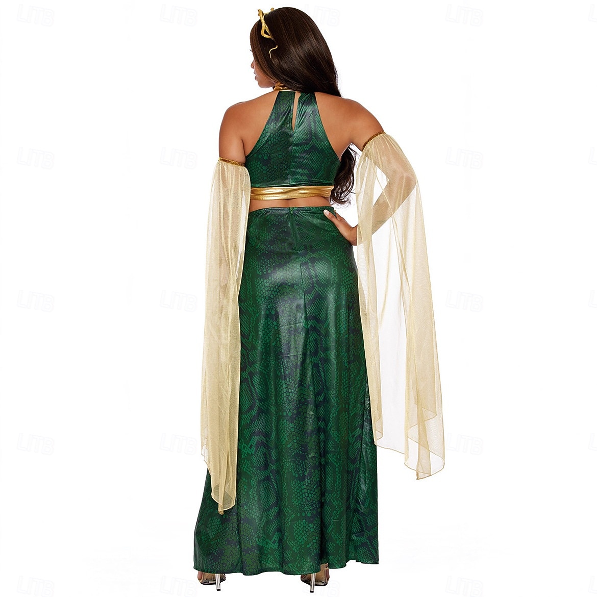 slim fit dress slacks Premium* TDC Emalyn Toga Ruffle Dress In Forest Green – The Design Closets main image 0