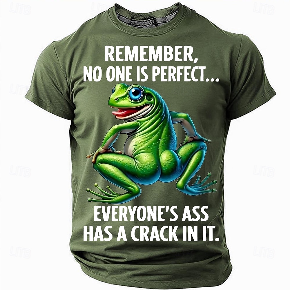 בגדי ריקוד גברים צפרדע סלנג מצחיק חולצה קצרה שרוולים קצרים חולצה קצרה הדפסת תלת מימד צווארון עגול קצר חולצה אופנתי יומי רחוב יומי שחור אודם פול קיץ אביב ביגוד S M L XL XXL XXXL 2025 - $19.99 –P3