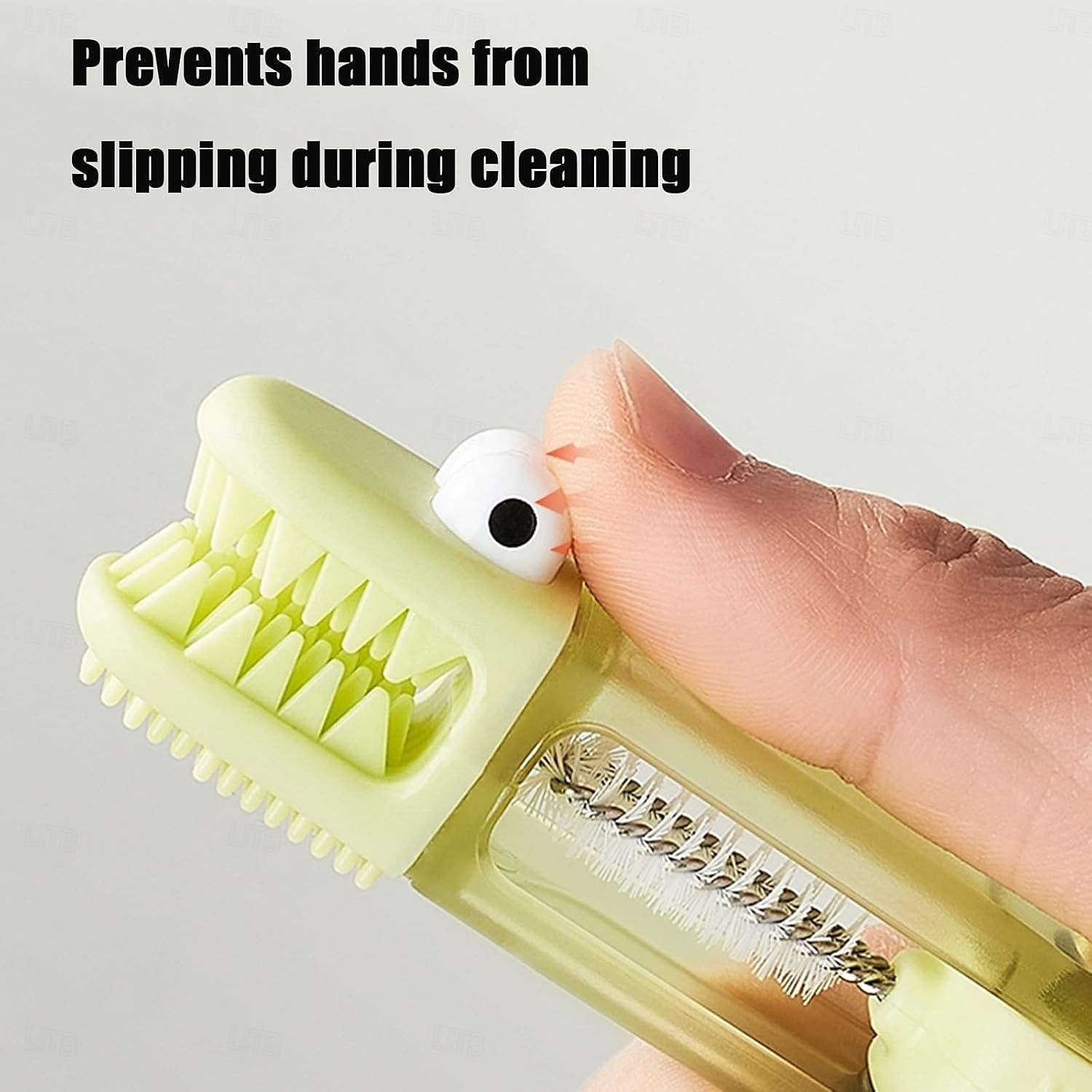 Cepillo de limpieza de cocodrilo 3 en 1 con cepillos de fregado intercambiables, juego de cepillos para limpiar grietas, para espacios reducidos entre biberones, vaso apto para biberones, ranuras y 2025 - $6.49 –P12