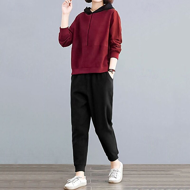 Per donna Felpe con cappuccio da salotto Tute in pile con tasca Tinta unita Completo Abbigliamento Autunno & Inverno Nero Rosso Palestra All'aperto Corsa Antivento Caldo Manica Lunga Sport del 2025 a $74.99 –P17