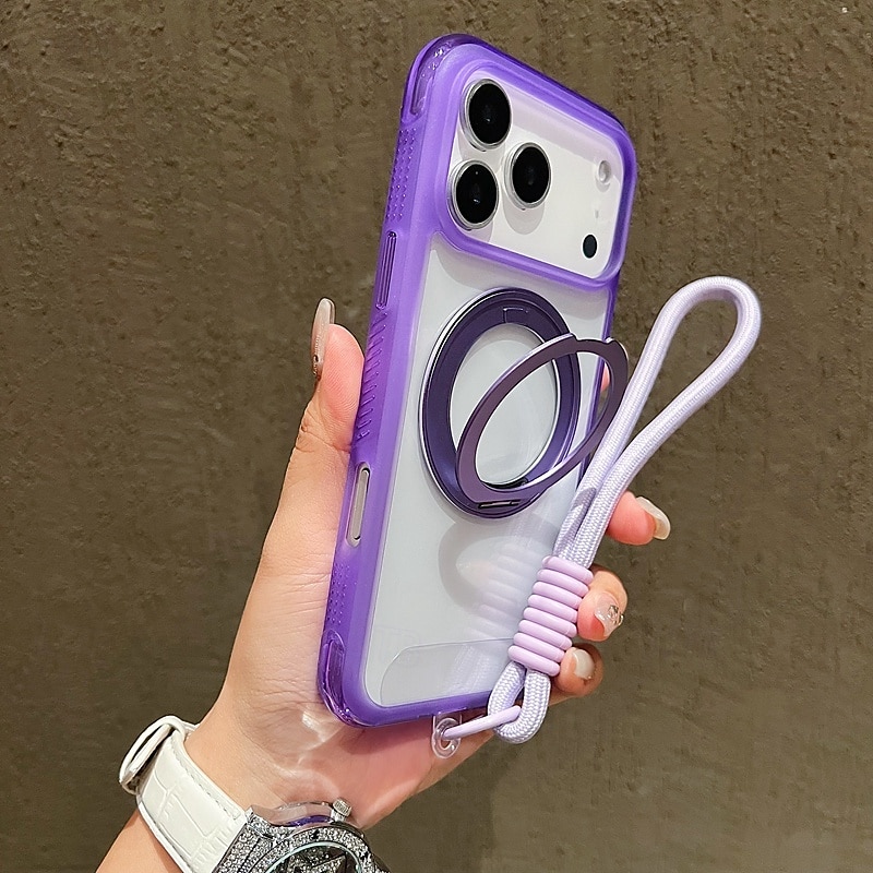 2025年 電話 ケース 用途 iPhone 17 Pro Max 17 Air 16 15 14 Pro Max Plus 13 Pro Max バックカバー ストラップ付き ワイヤレス充電をサポート キックスタンド レトロ風 TPU アクリル  コレクション – $21.99 –P13