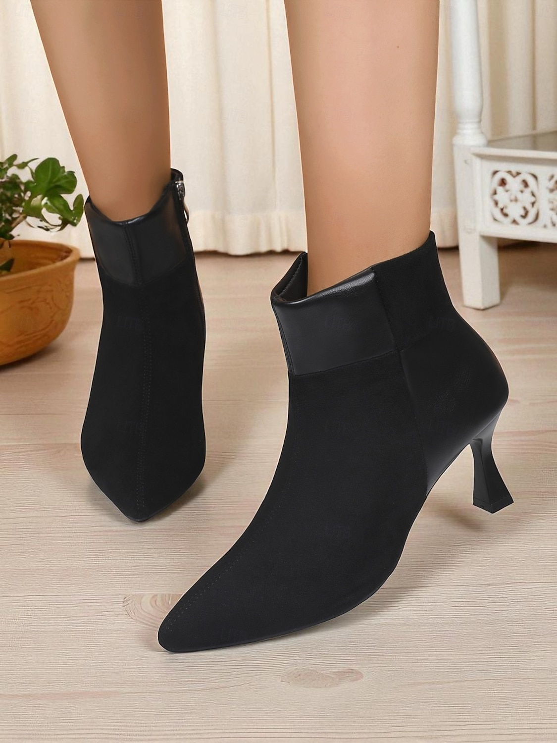Bottines à talons aiguilles et bout pointu en similicuir suédé pour femme - bottines de style chic pour le bureau, les dîners &mode d'automne de 2025 ? $34.99 –P5