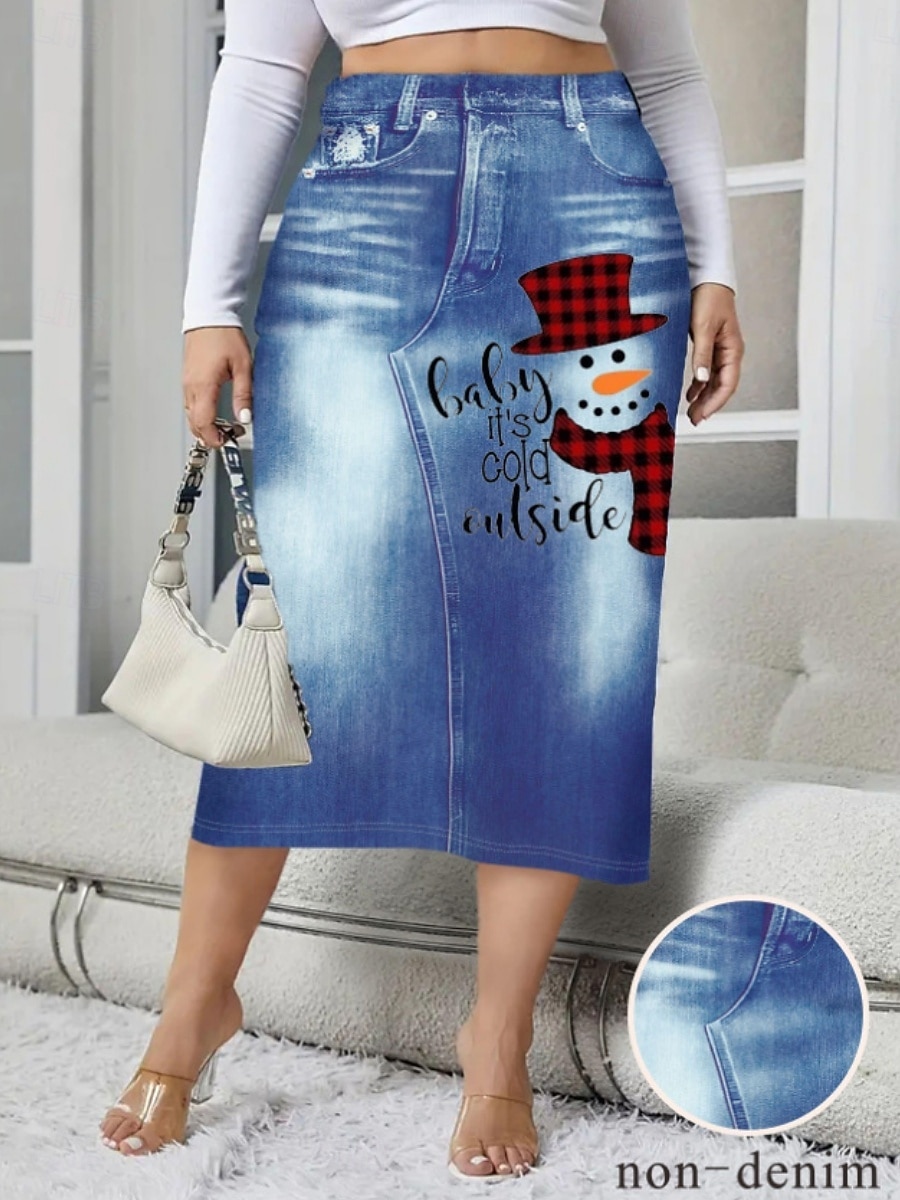 Női Szoknya Bodycon Divat Alkalmi Midi Magas derék Szoknyák Grafika Virágos Zseb Nyomtatott Mikroelasztikus Utca Napi Tengerészkék Királykék Medence Égszínkék Tavasz Poliészter Farmer 2025 - $20.99 –P3