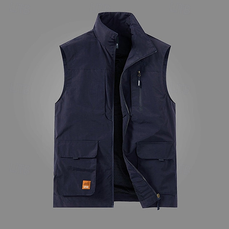 Ανδρικά Γιλέκο εξωτερικού χώρου Veste Γιλέκο ψαρέματος ΕΞΩΤΕΡΙΚΟΥ ΧΩΡΟΥ Καθημερινά Μοντέρνα Καθημερινό Άνοιξη Φθινόπωρο Τσέπη Κουμπιά Νάιλον Άνετο Σκέτο Φερμουάρ Όρθιος Γιακάς Κανονικό 2026 - $33.99 –P12