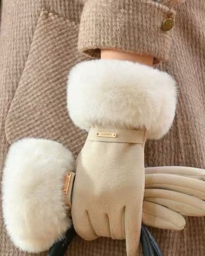 Femmes 1 Paire Bouts des doigts / Gants hiver Streetwear / Extérieur Gants - Couleur Unie Doigt complet de 2025 ? $6.99 –P9