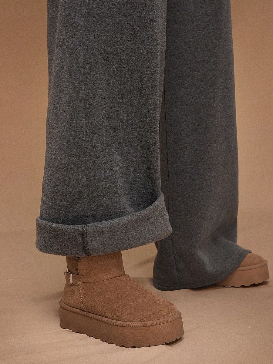 Femmes Joggings Jambe large Chinos Mode Streetwear Occasionnel Longueur complète Taille haute Uni Ceinture Élastique Confortable Doux Élastique Extérieur Rue Gris clair Noir Blanche Rouge Ét de 2026 ? $29.99 –P9