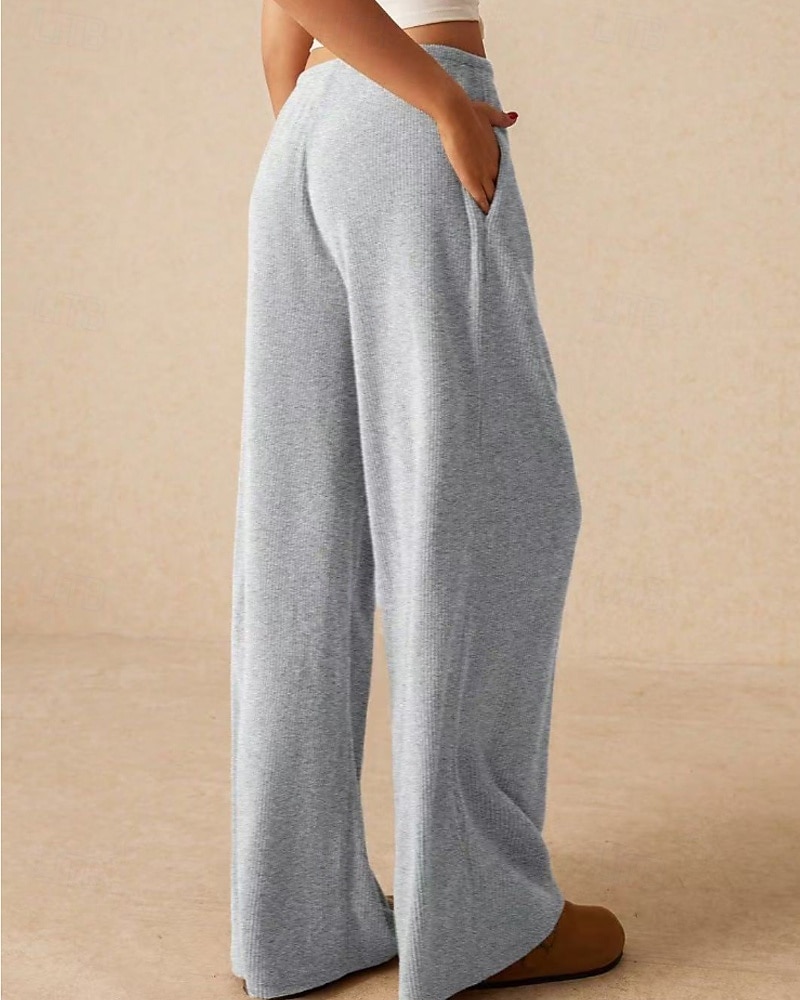 Per donna Culotte Gamba Larga Gamba larga Chinos Vacanza Vintage Streetwear Lunghezza intera Vita media Semplice Tasca Design con Coulisse Elastica Comodo Micro-elastico Alta elasticità All'aperto del 2025 a $18.99 –P20