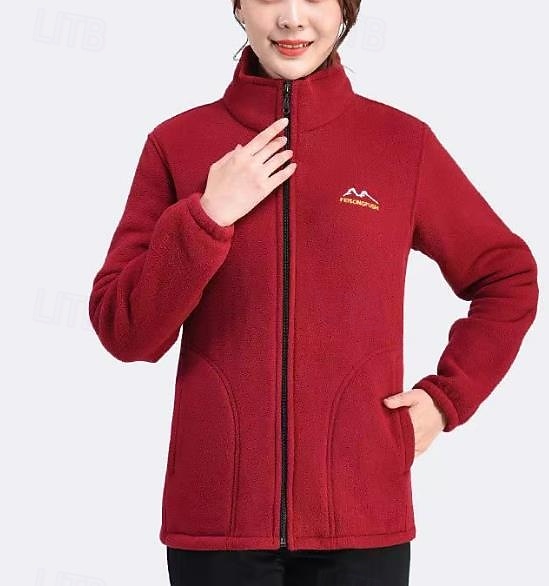 Veste polaire Femmes Top manche longue Col montant Doux Chaud Avec Poches Salle de sport Course Fitness Des sports Tenues de Sport Noir Rouge de 2026 ? $13.99 –P9