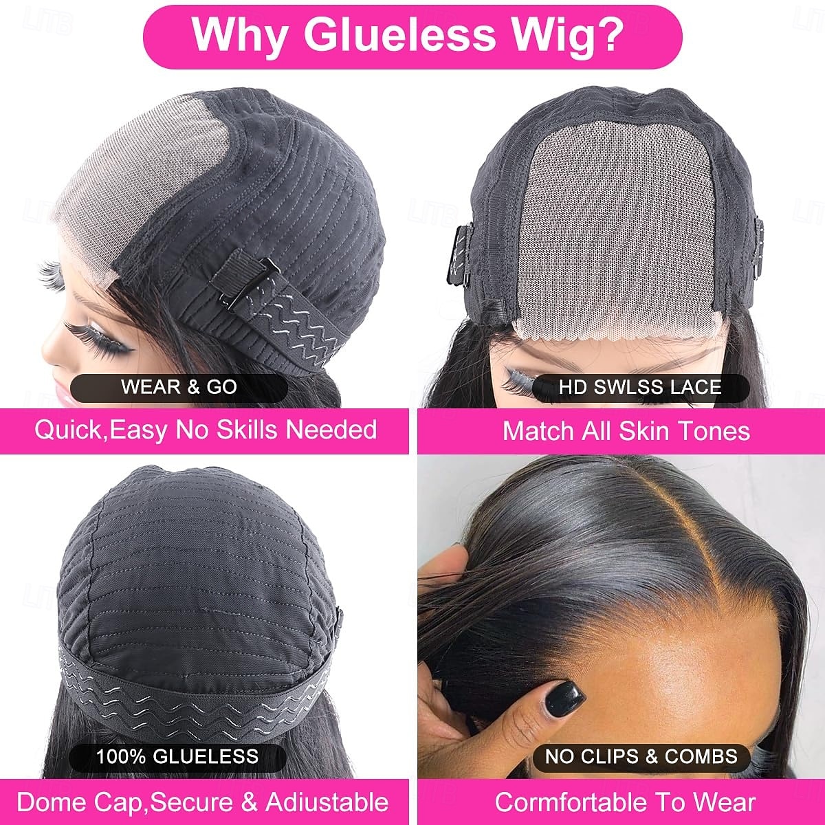Wear and Go Glueless Wigs Human Hair Pre Plucked Pre Cut 4x4 Straight Lace Front Wigs Human Hair Wigs for Women No Glue Hd Lace Front Closure Ready to Wear Wigs 180% Density 2026 - $107.99 –P10