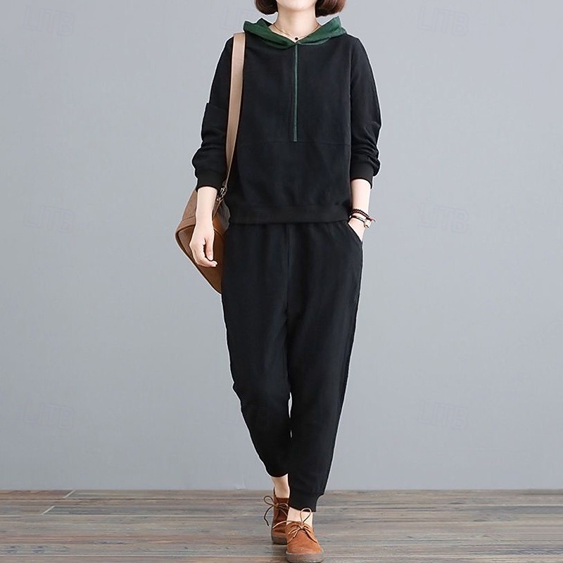 Per donna Felpe con cappuccio da salotto Tute in pile con tasca Tinta unita Completo Abbigliamento Autunno & Inverno Nero Rosso Palestra All'aperto Corsa Antivento Caldo Manica Lunga Sport del 2025 a $74.99 –P11