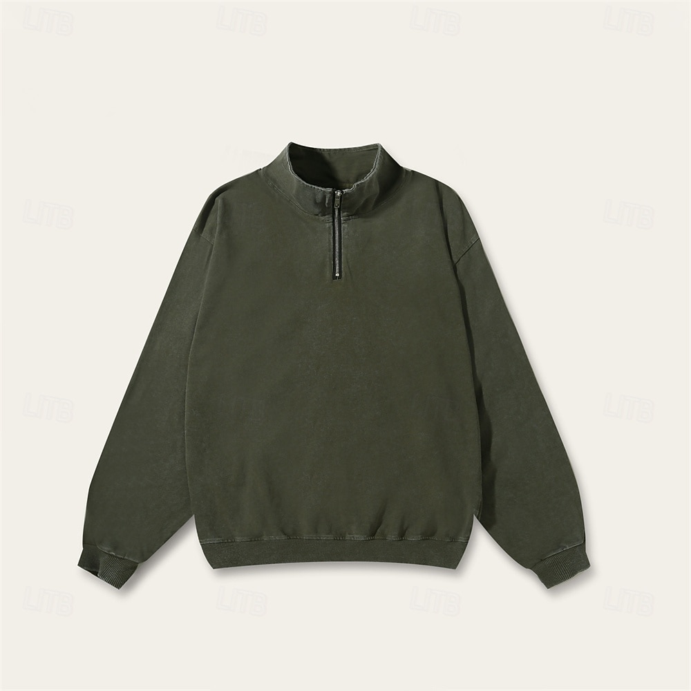 Per uomo Maglia Felpa con zip corta Nero Verde militare Verde scuro Grigio Mezza zip Semplice Sport & Outdoor Quotidiano Ferie Cotone Streetwear Essenziale Casual Primavera Autunno Abbigliamento del 2026 a $39.99 –P4