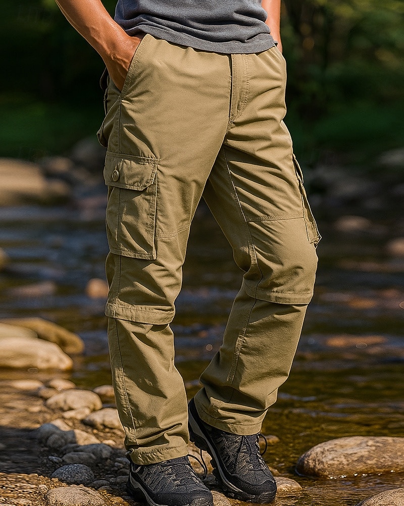 Men's Cargo Pants Convertible Zip Off Pants Hiking Pants Trousers Softshell Pants Spring Autumn / Fall Outdoor Regular Fit Quick Dry Bottoms Pocket Elastic Waist Army Green Khaki Camping / Hiking 2026 - $38.99 –P1